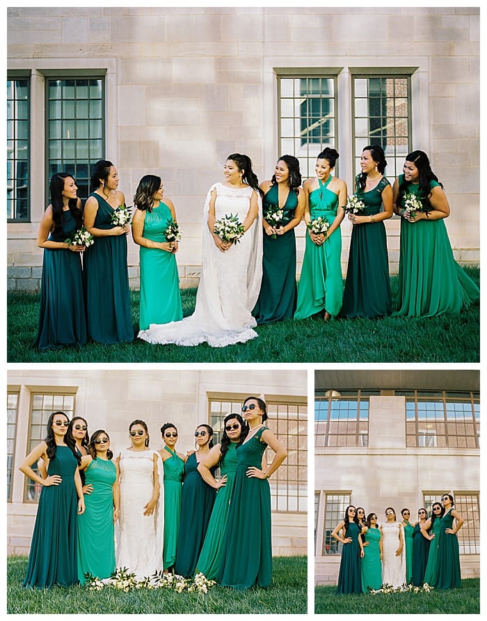 epic bridesmaid's photos before the wedding at Agnes Scott College in Decatur