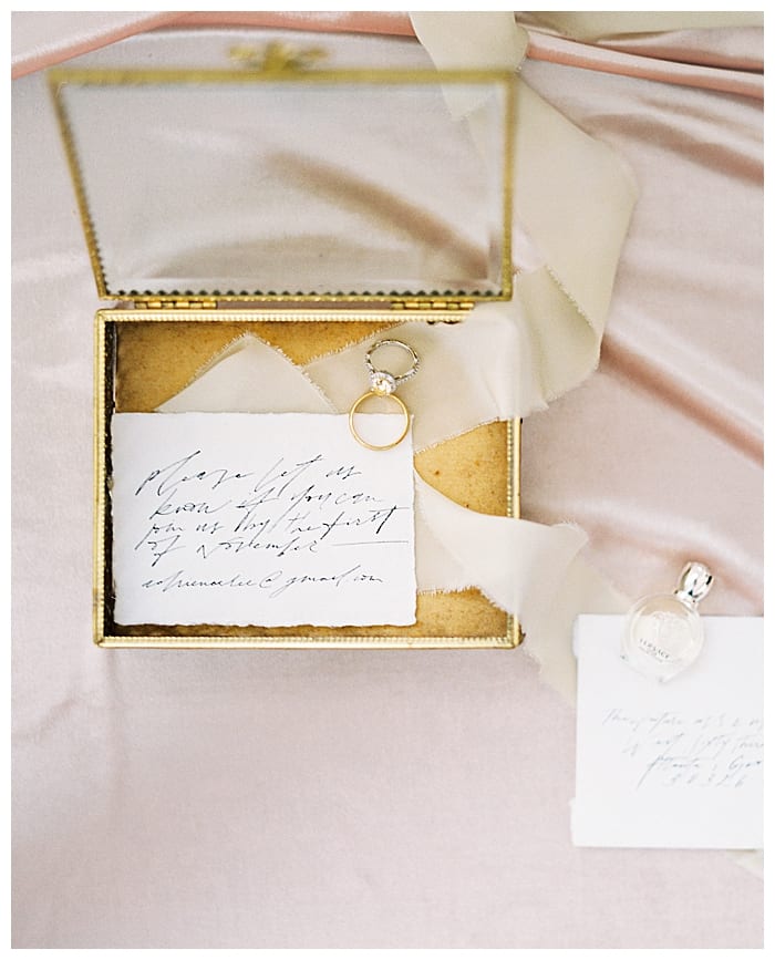 Chateau Elan wedding details, ring box, and silk and willow ribbons by J.J. Au'Clair! 