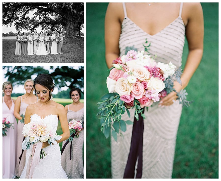 Oak Hollow Farm was the perfect backdrop for these gorgeous floral details and the bride with her bridesmaids.