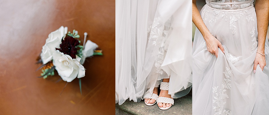 Bridal details with Sarah Seven wedding dress