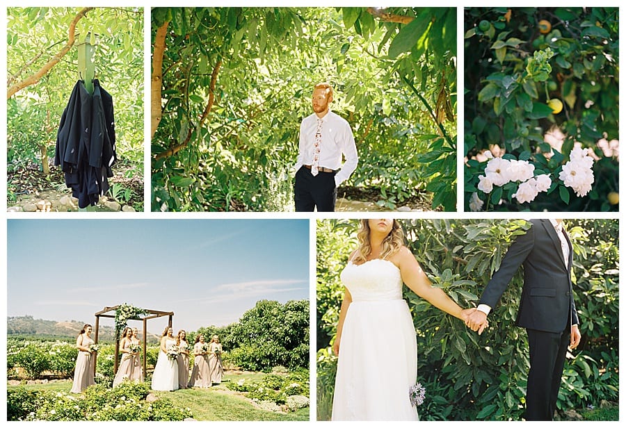 First look and bridal party photos at the Gerry Ranch just outside of Los Angeles, California by J.J. Au'Clair