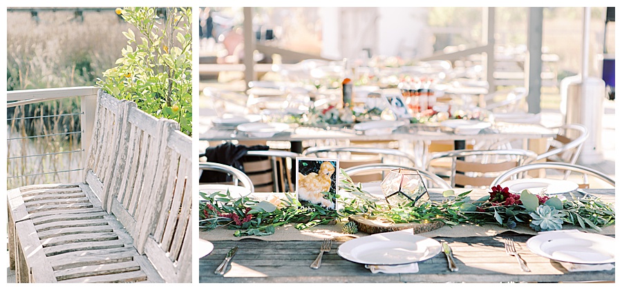 Savannah wedding table details for rustic wedding by Ivory and Beau wedding planning team, with photography by J.J. Au'Clair