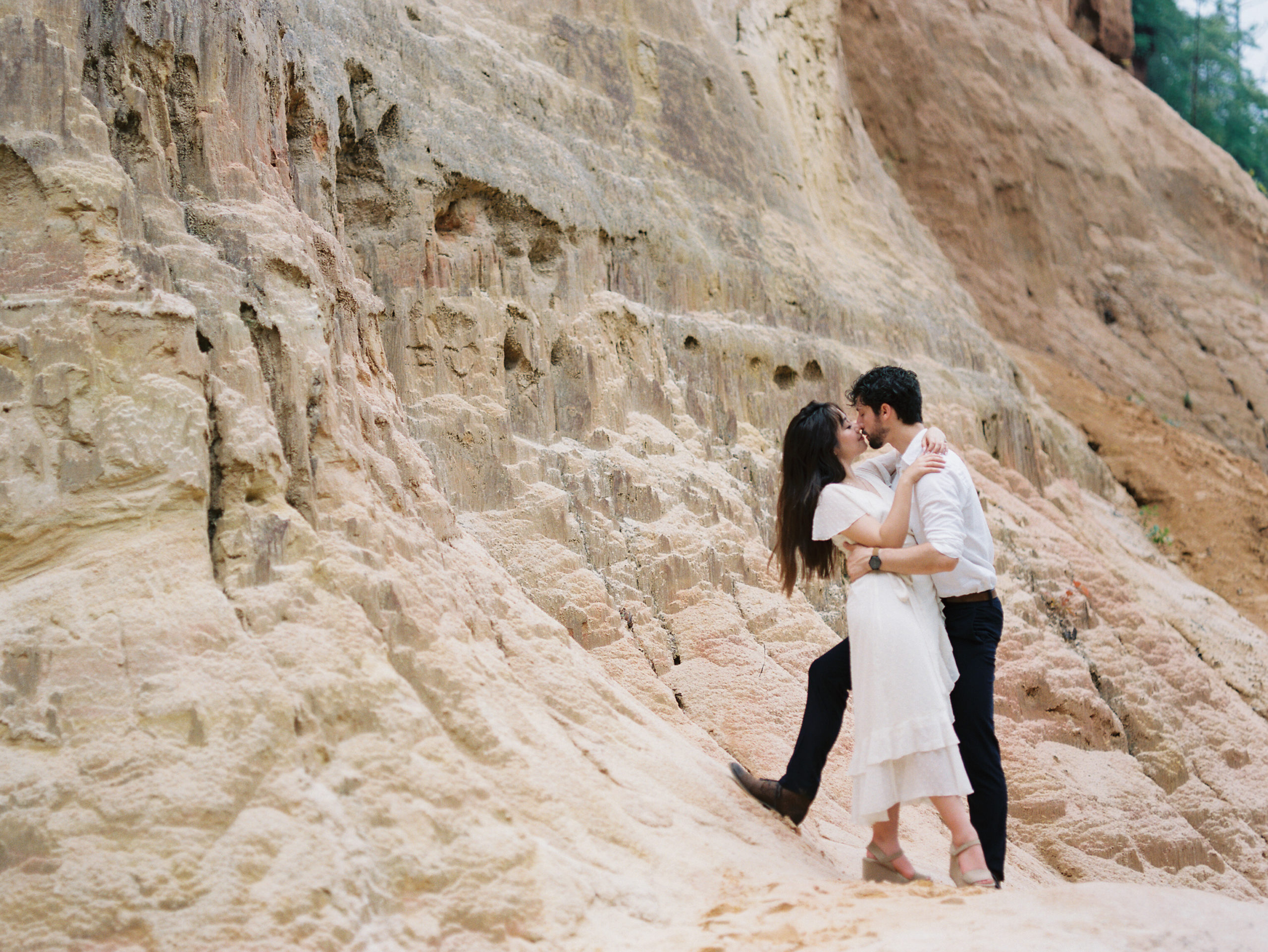 Casual desert canyon elopement with inter-racial couple by J.J. Au'Clair